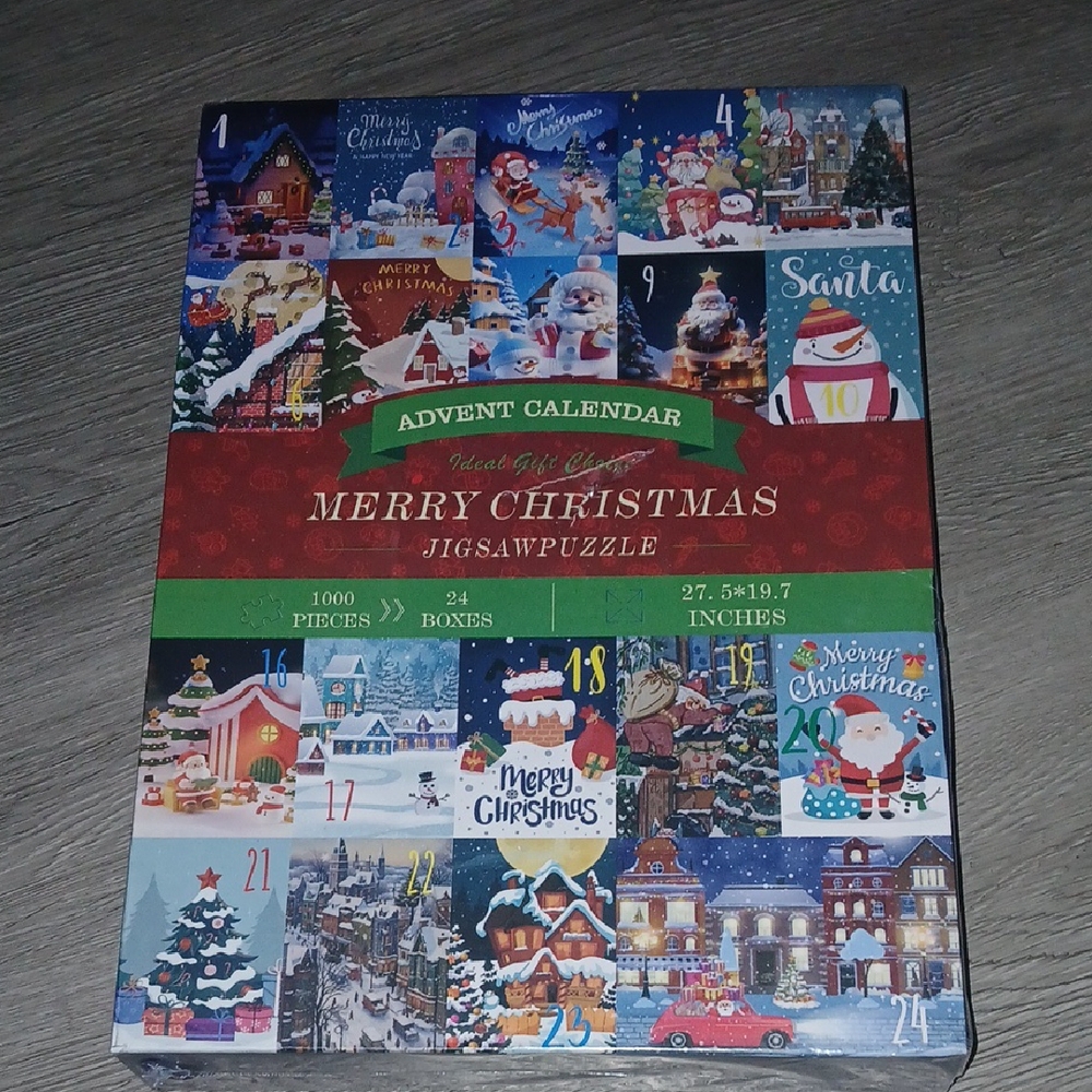 Merry Christmas Advent Calendar Jigsaw Puzzle NIB